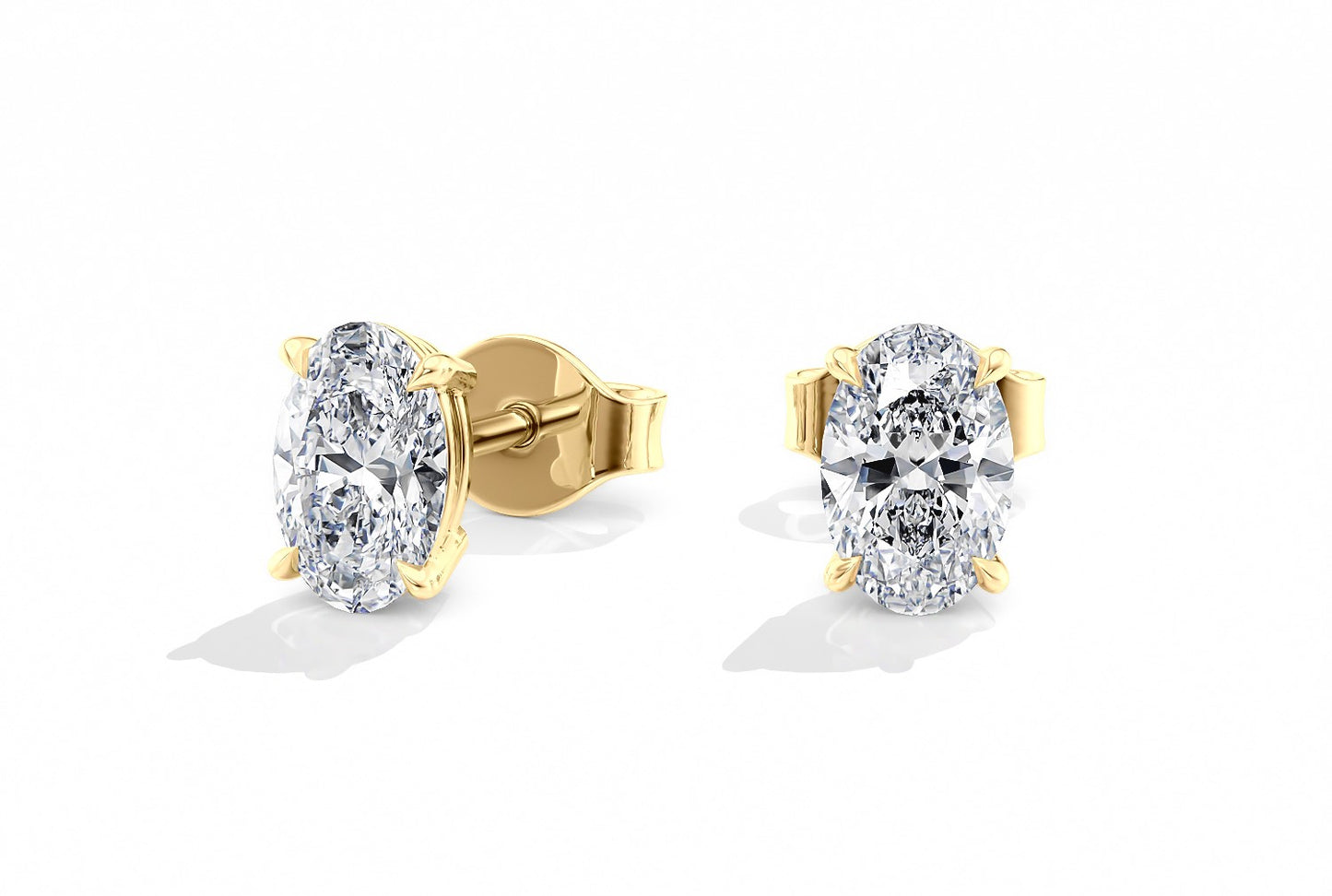 Oval Cut 4-Claw Studs