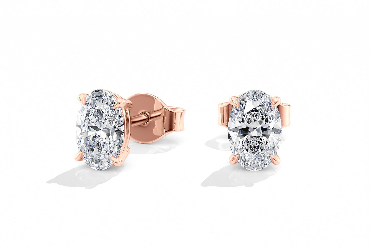 Oval Cut 4-Claw Studs
