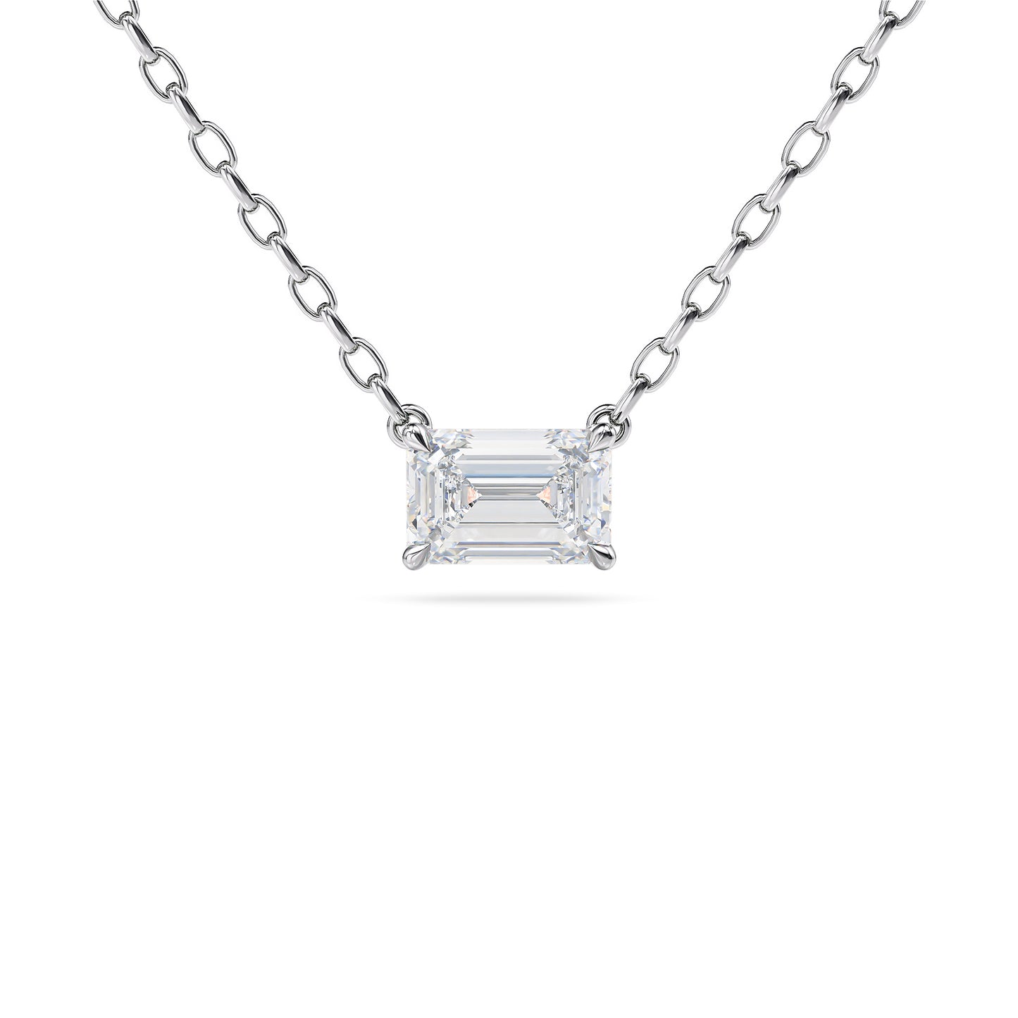Emerald Cut 4-Claw Pendant