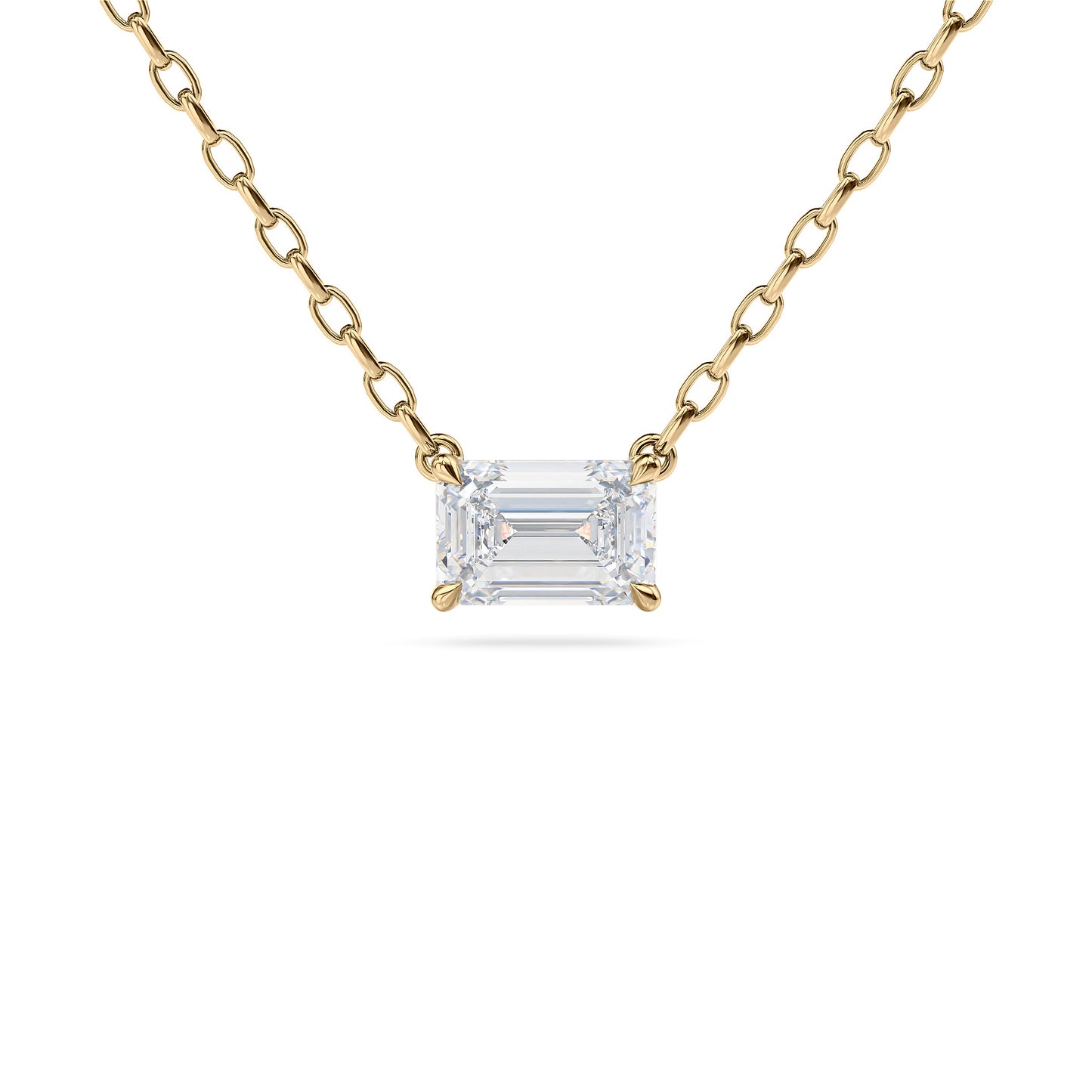 Emerald Cut 4-Claw Pendant