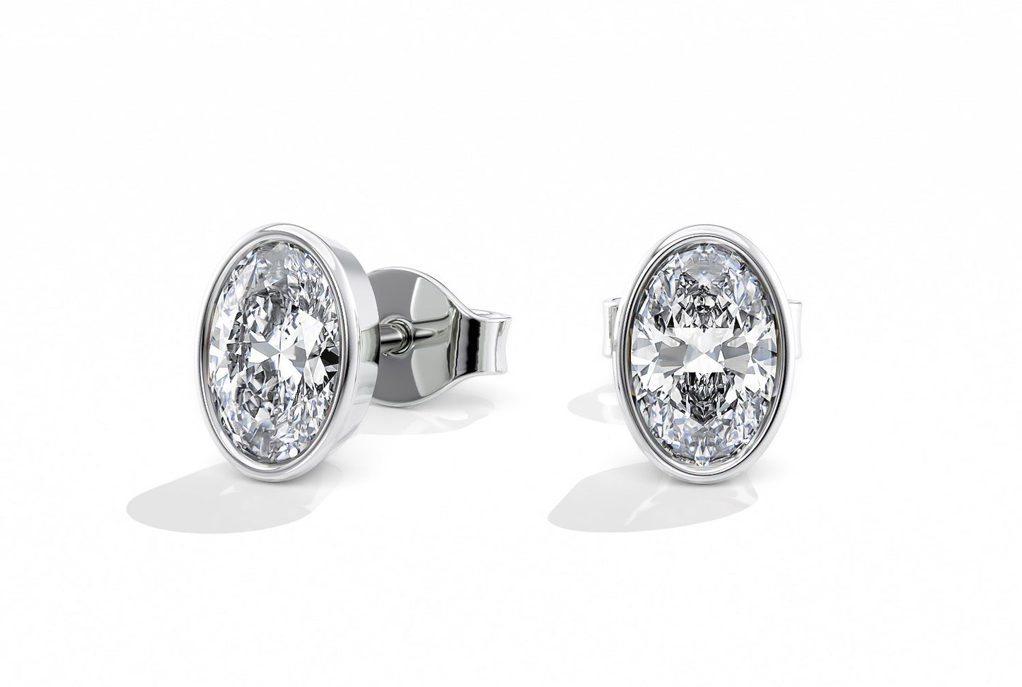 Oval Cut Rubover Studs