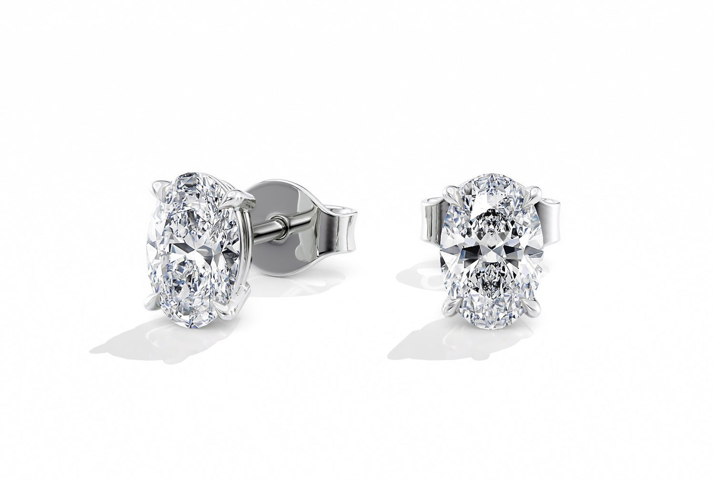 Oval Cut 4-Claw Studs